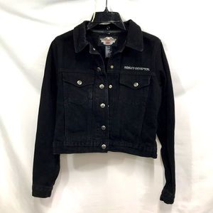 Authentic Harley-Davidson Embossed Denim Jacket Size XS